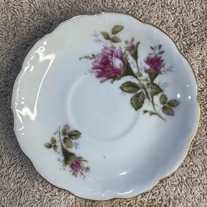 Vintage Japan Rose Saucer Small Decorative Collectible Plate Wall Cottagecore